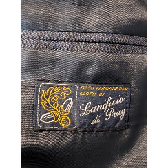 Zino Made in Italy Regent Blue Silk/Wool Two Button Men's Blazer Size 44R - Picture 8 of 8